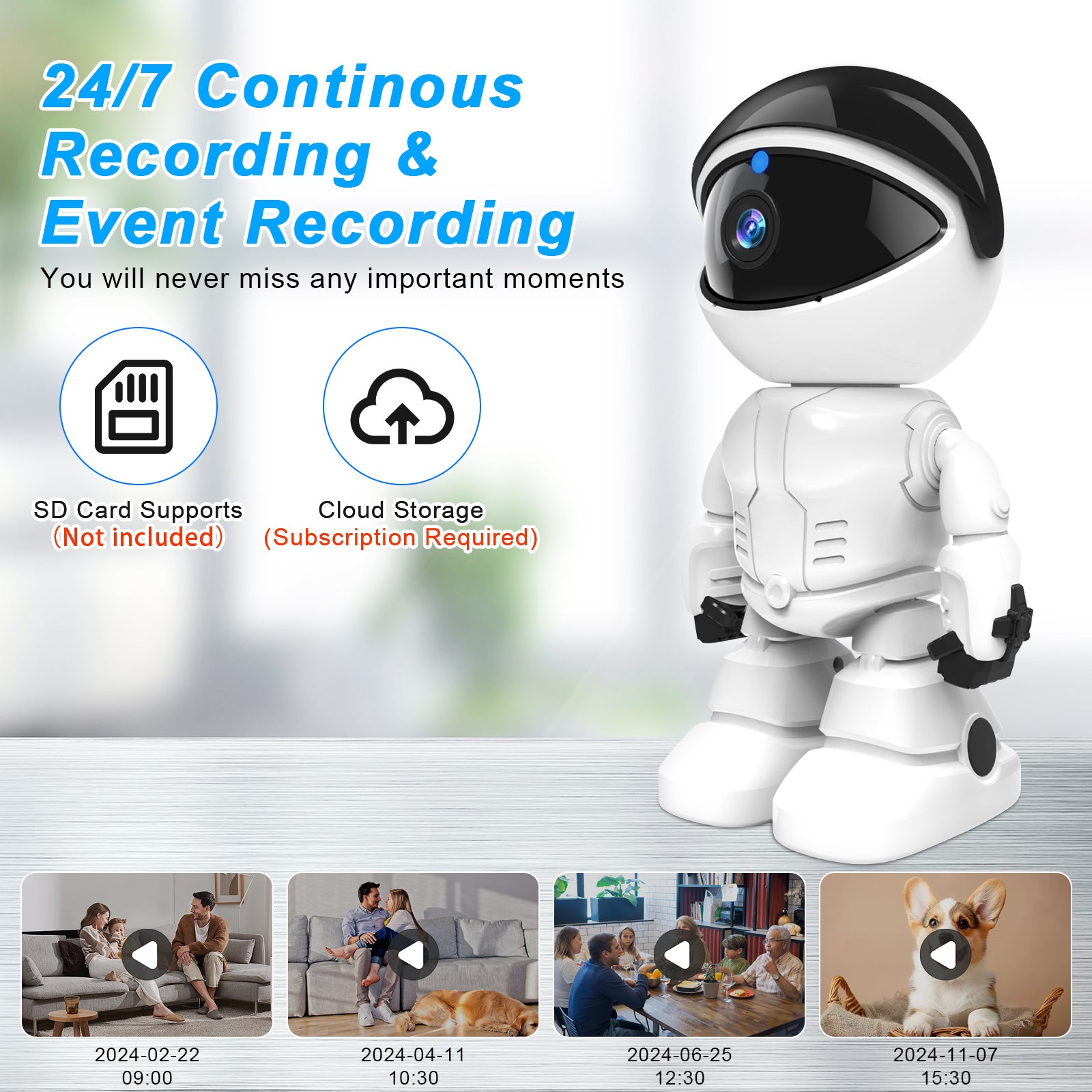 Noahtec 2K Wireless Indoor Light Bulb WiFi Security Camera