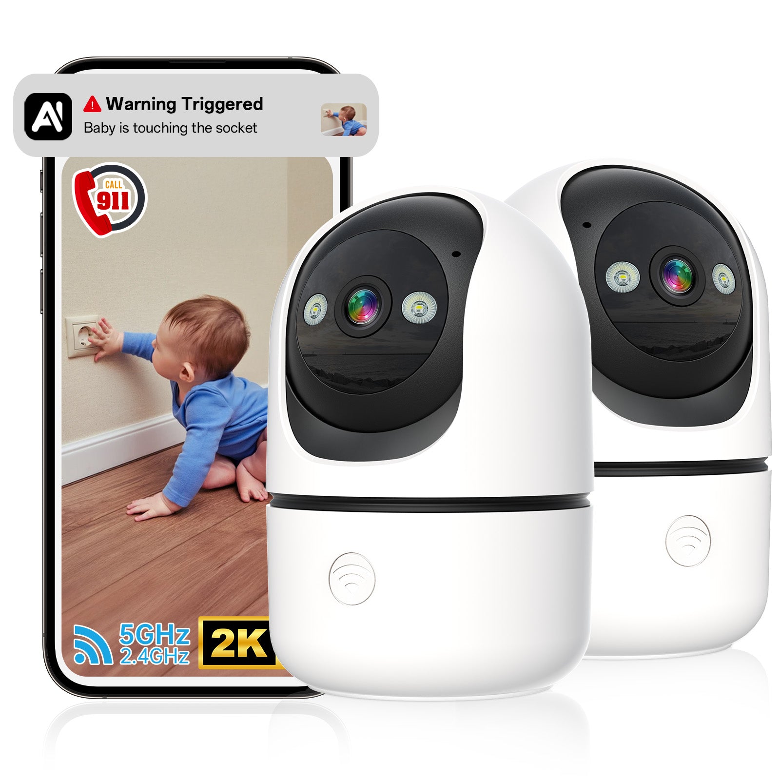 Smart PTZ WiFi Security Camera — 1080P Pan-Tilt