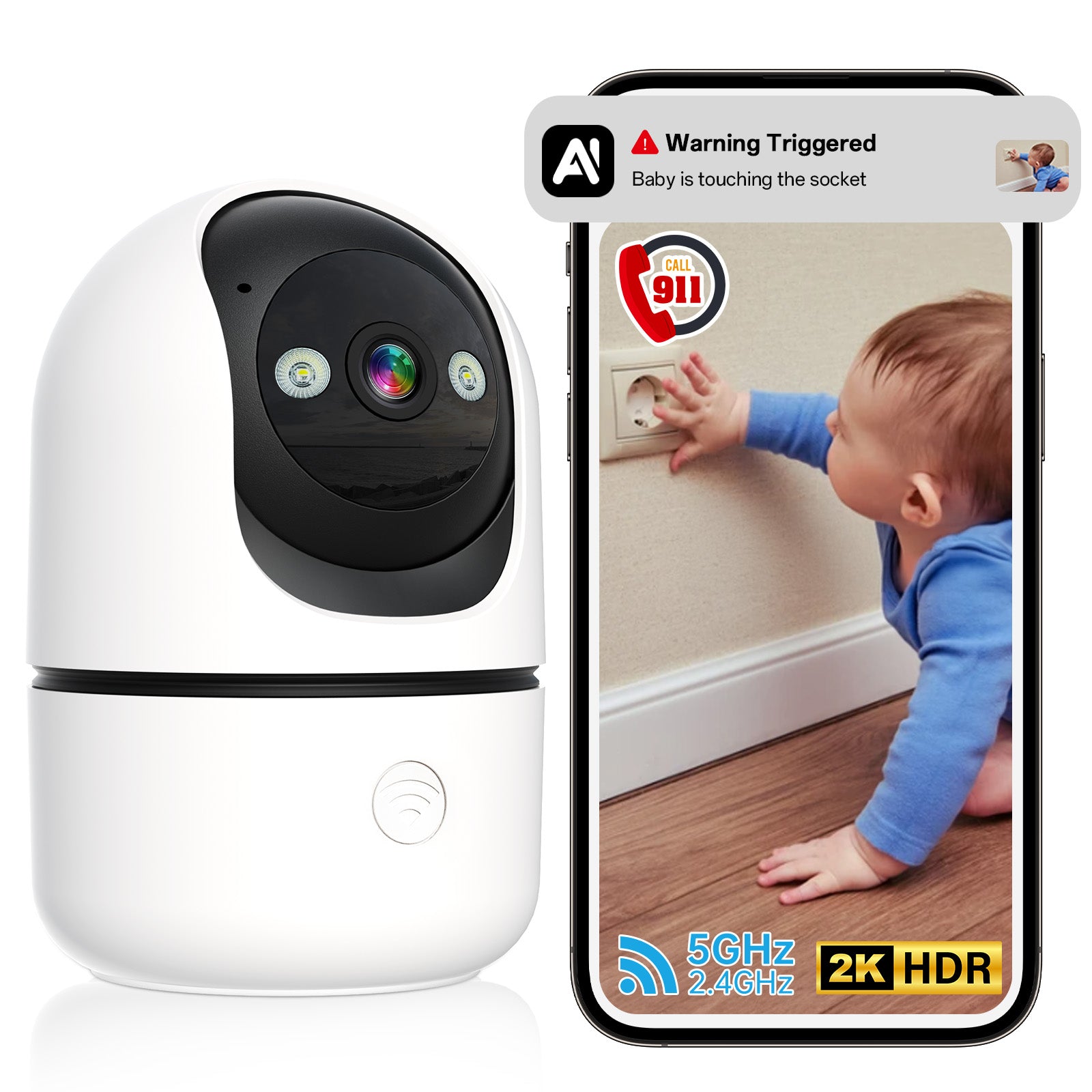 Smart PTZ WiFi Security Camera — 1080P Pan-Tilt