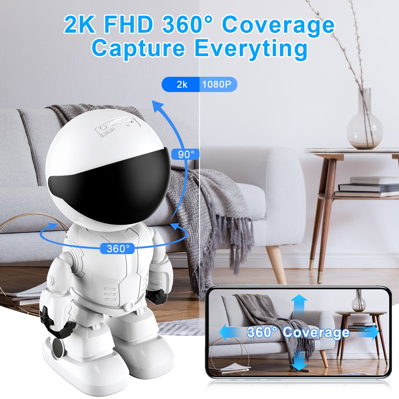 Noahtec 2K Wireless Indoor Light Bulb WiFi Security Camera