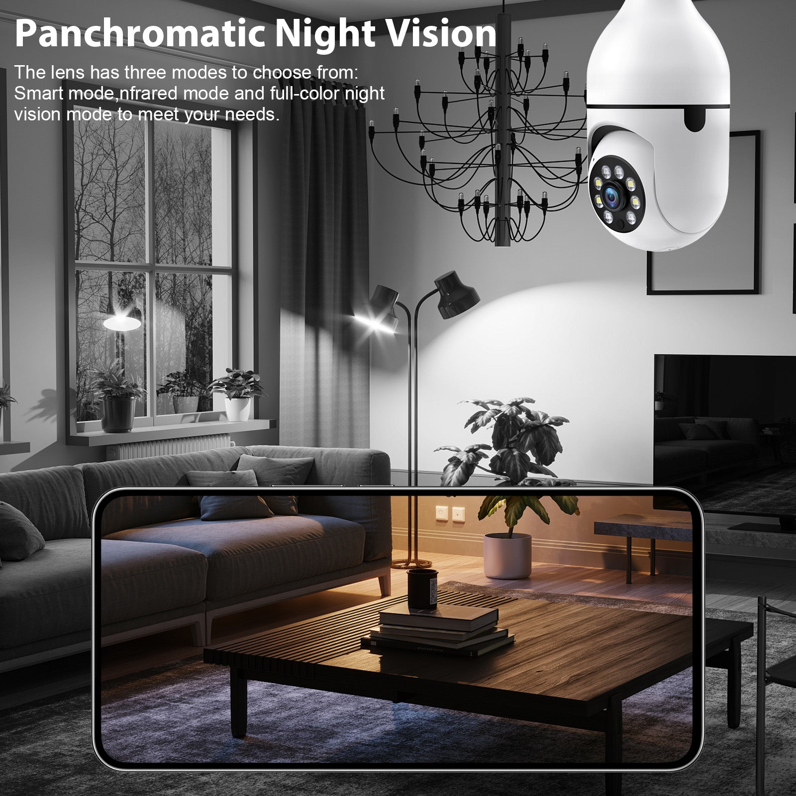 Smart WiFi Bulb Security Camera – Light Socket IP Camera
