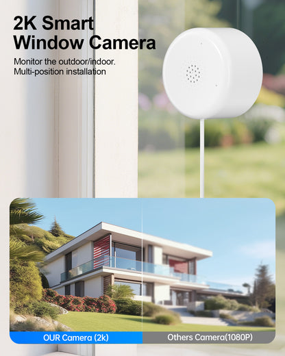 Window Security Camera with Motion Detection & Night Vision