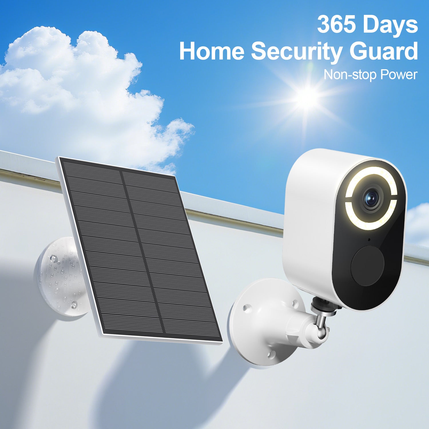 Wireless Outdoor Security Camera with Solar Panel