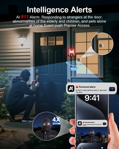 Window Security Camera with Motion Detection & Night Vision