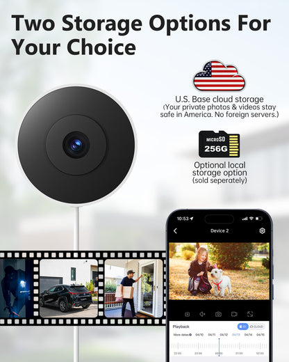 Window Security Camera with Motion Detection & Night Vision