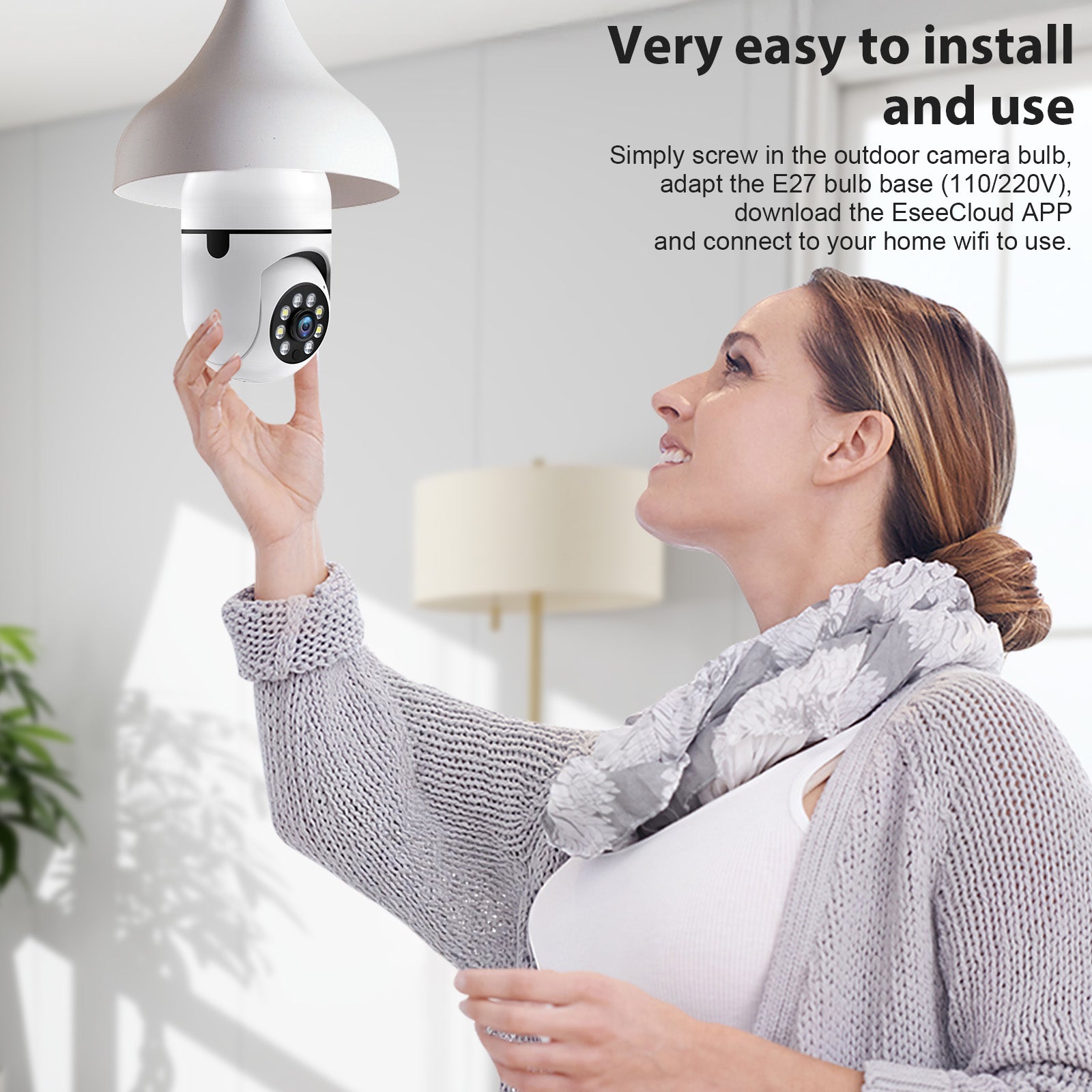 Smart WiFi Bulb Security Camera – Light Socket IP Camera