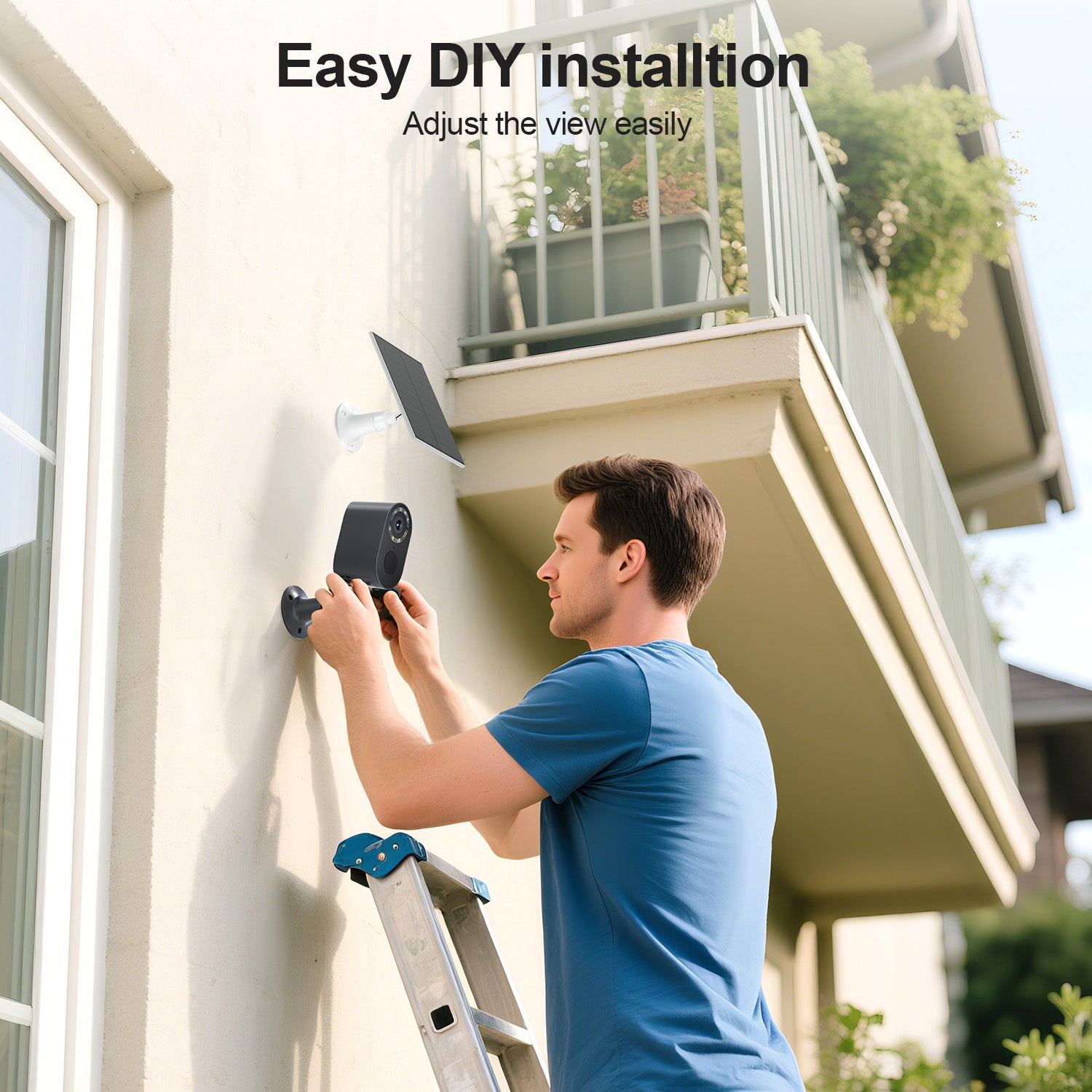 Wireless Outdoor Security Camera with Solar Panel