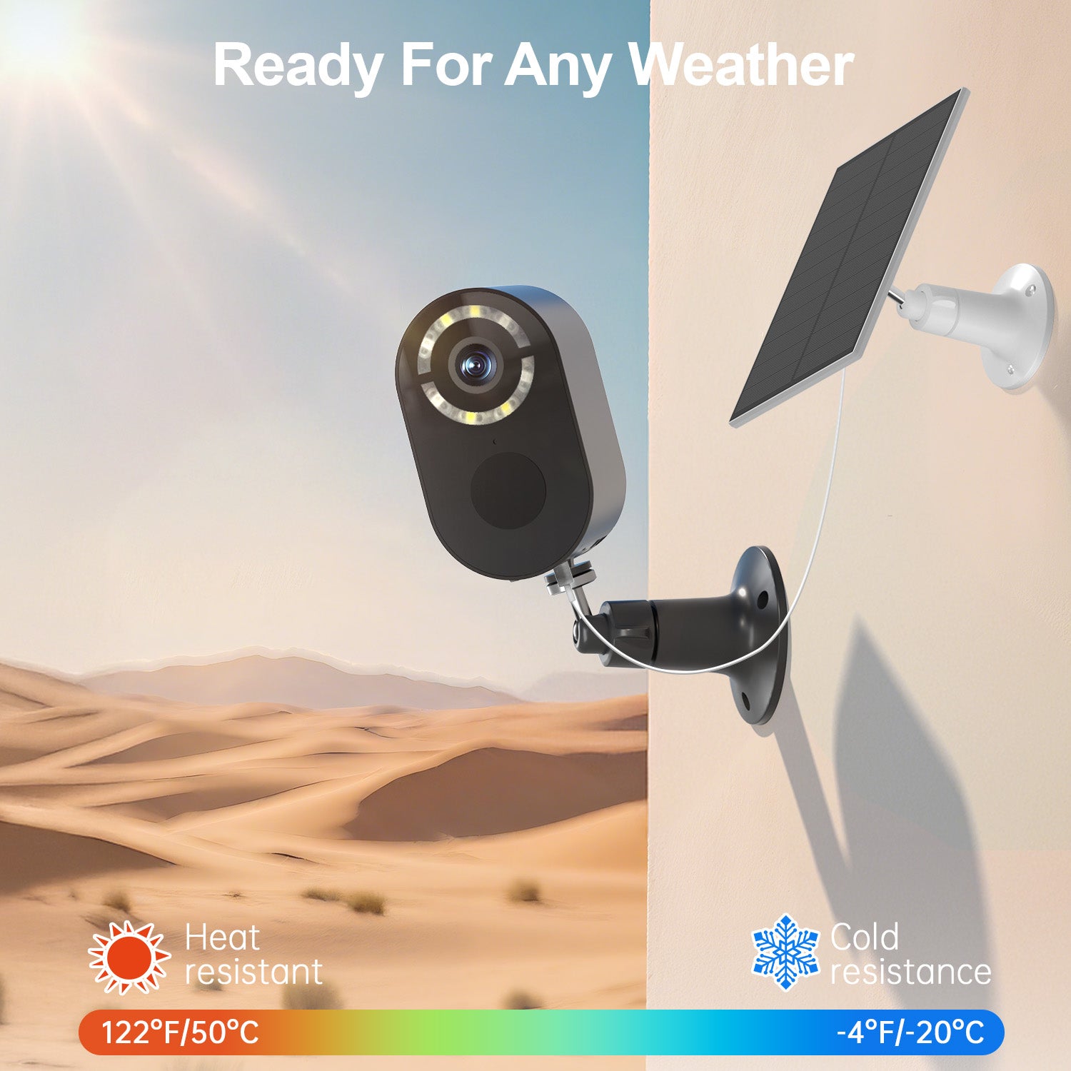 Wireless Outdoor Security Camera with Solar Panel